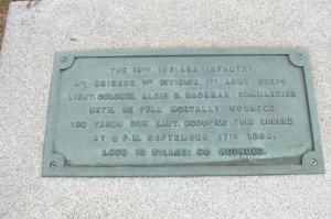 Marker describing the action of the regiment and the approximte location where LTC Bachman received his mortal wound.
